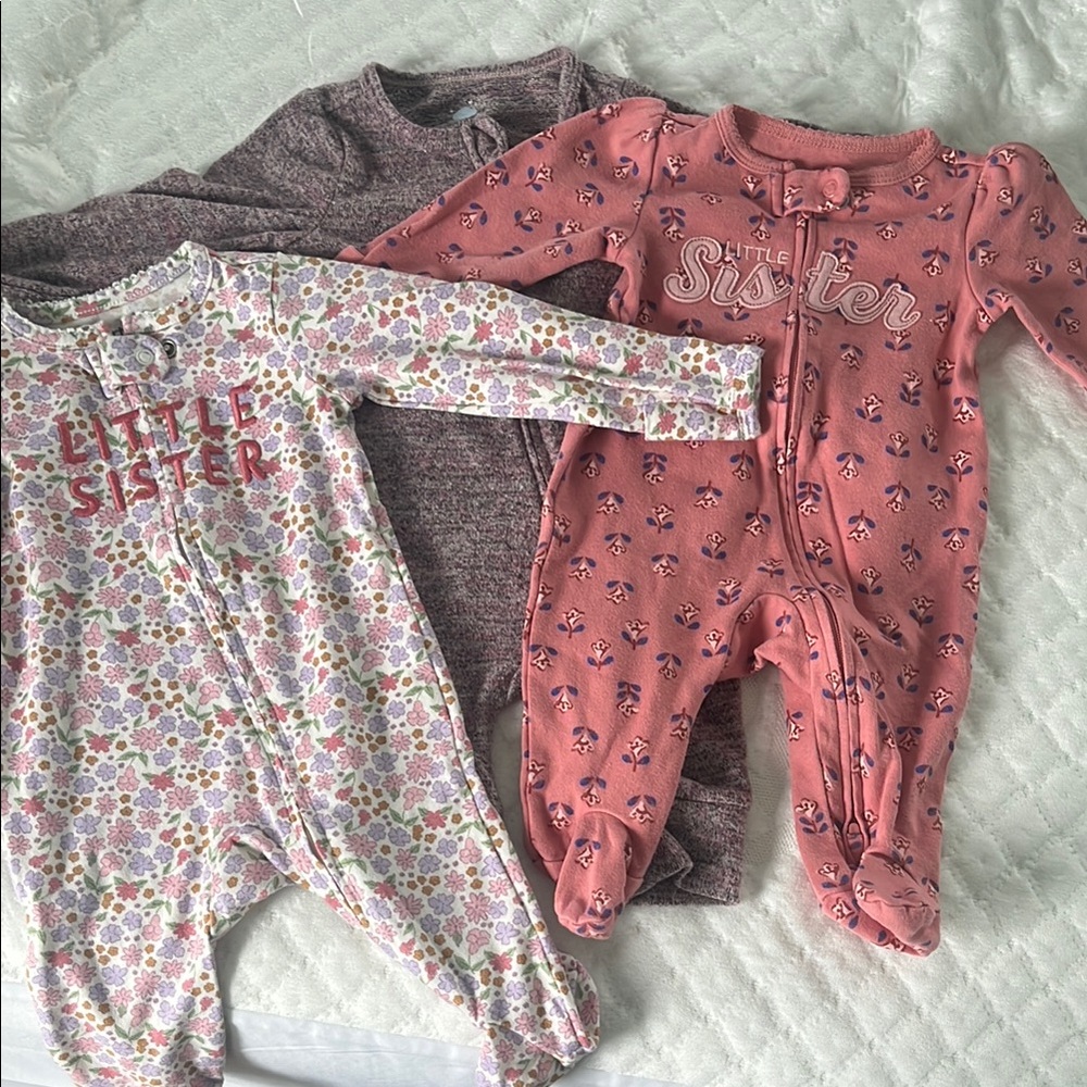 Little Sister Pink Floral Kids One Piece
